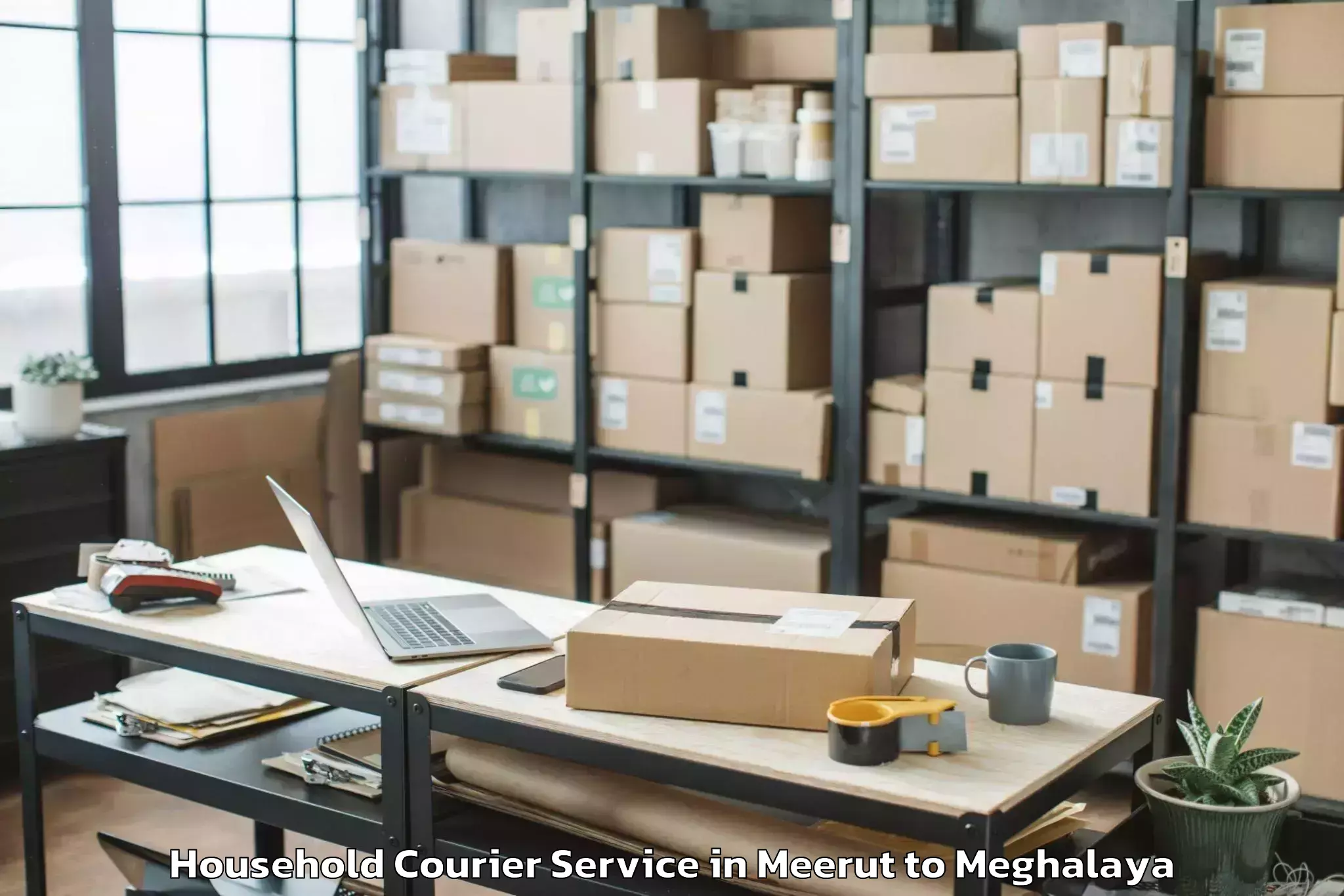 Easy Meerut to Jowai Household Courier Booking